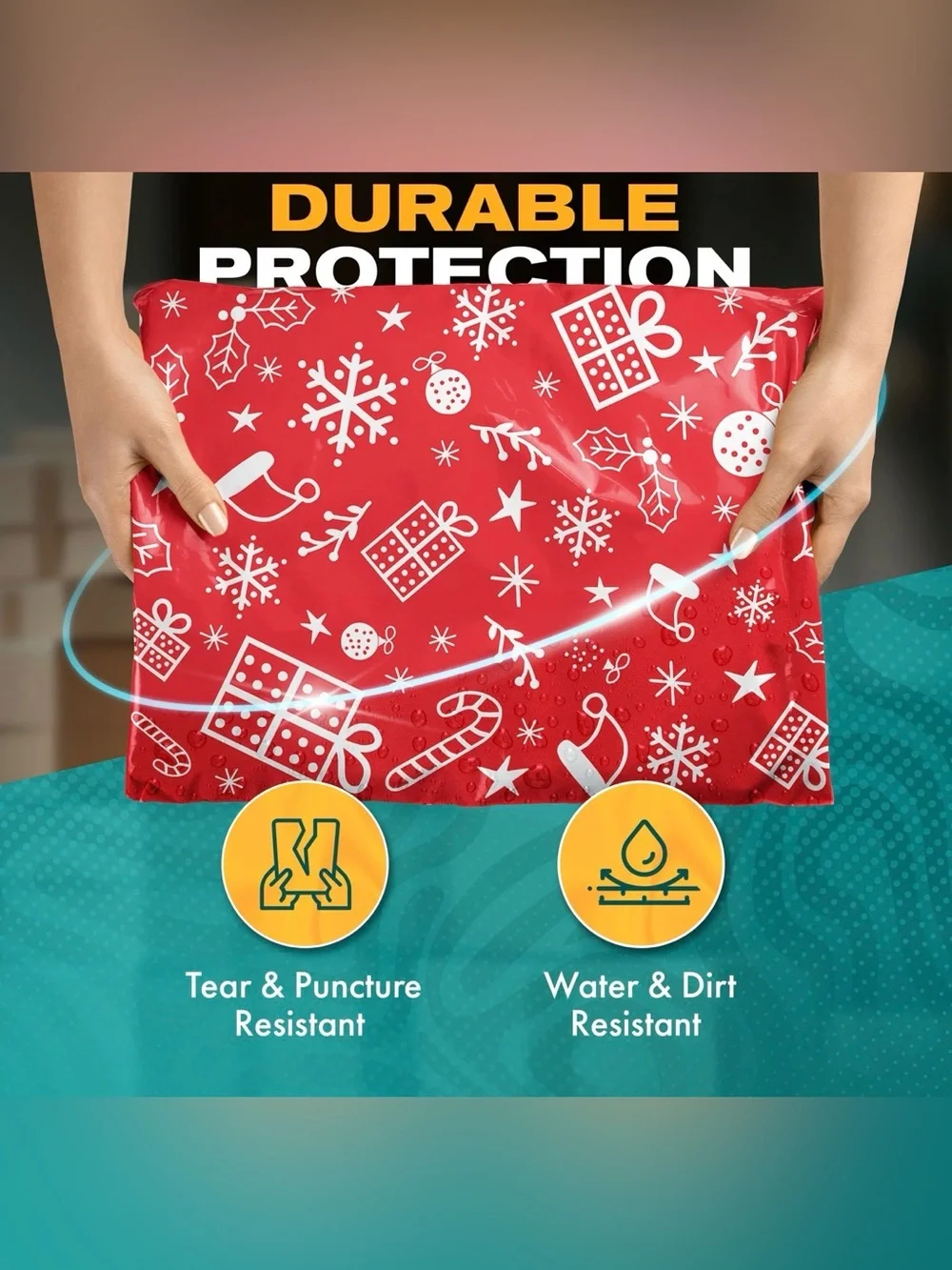 Holiday Christmas Poly Mailers 10”x13” - Set of 20